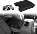 Muslogy Center Console Armrest Cover Compatible with Ford F-150 F150 2015-2025&F250 F350 F450 2017-2026 Comfort Armrest Pad Arm Rest Cushion Vegan Leather Protector 1-Inch Extra Thick(Jump Seat ONLY)