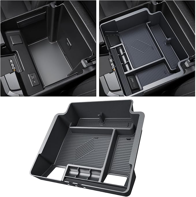 ASZSK for 2022-2026 Chevy Silverado/GMC Sierra 1500&2024-2026 Silverado/Sierra 2500HD 3500HD - (Full Console w/Bucket Seats ONLY) Center Console Armrest Organizer ABS Materials