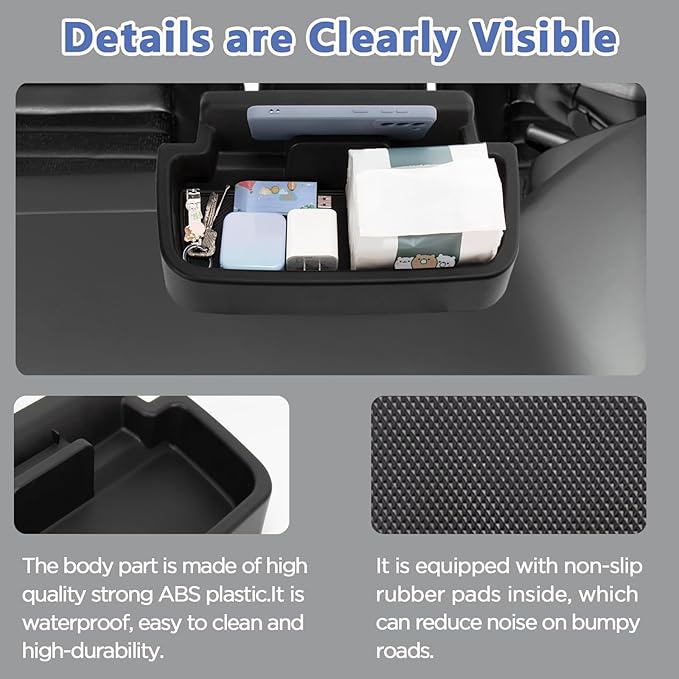 Neepiar Center Console Organizer Tray Compatible with Honda Pilot 2023 2024 2025 2026 Insert Tray Storage Organizer Interior Divider Accessories (Dash storage tray)