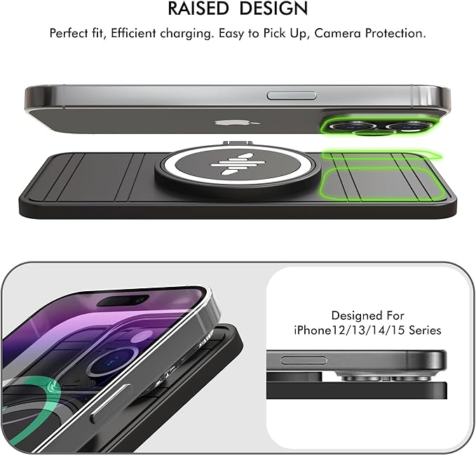 Wireless Car Charger Pad, LANSEMKU 15W Fast Car Wireless Charging Pad for Car Center Console DIY Trim-to-Fit, No Interior Damage,for iPhone 16 15 14 13 12 Pro Max, Samsung S23 S22 (100cm Cable)