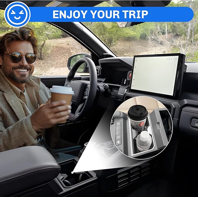 SXCY 5PCS for 2025 2026 Toyota 4Runner Accessories [Armrest Organizer + Front&Rear Cupholder + Door Side Tray + Passenger Side Tray] for 2025 Toyota 4Runner 2025 6th Gen 4Runner Console Acccessories