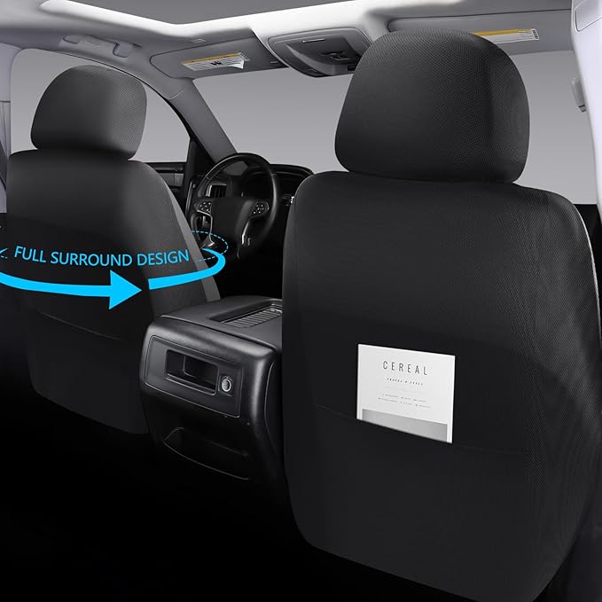 NS YOLO Leather Car Seat Covers,Universal Fit for Most Cars,SUVs and Sedans,Waterproof Luxury Leatherette Cushions, 5 Seats Protectors (Black and Red, Full Set-5 Seats(Front and Rear))