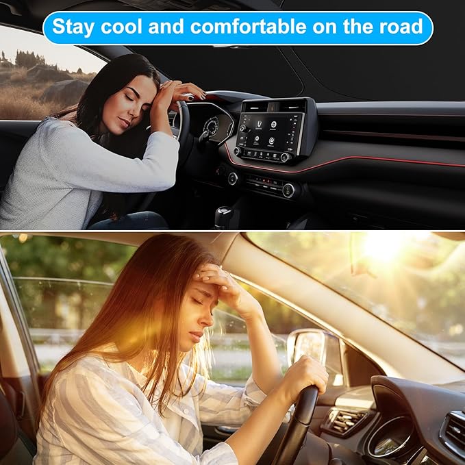 SHINEHOME 2025 Upgrade Front Windshield Sun Shade Foldable RAV4 Sunshade for 2019-2025 2026 RAV4 RAV-4 SUV Crossover, TRD Off-Road, LE XLE Premium Limited Front Window Sunshade Accessories