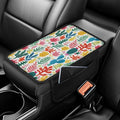 Dreaweet Tropical Cactus Car Accessories Center Console Cover with Pockets,Cute Armrest Cover for Car Truck SUV Center Console Cushion Pad Car Armrest Seat Box Cover Protector