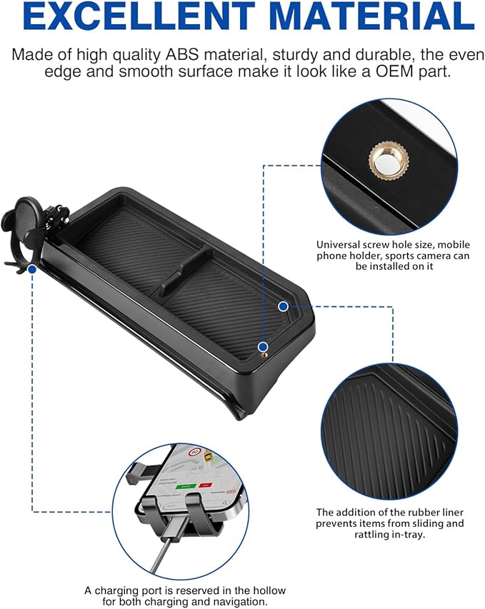 Autorder Car Phone Holder for 2022-2026 Chevy Chevrolet Silverado/GMC Sierra 1500 Accessories Center Console Dash Organizer with 2 Expansion Ports Hands-Free 360 Degree Rotation Phone Mount
