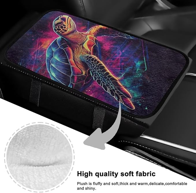 Bulopur Art Turtle Car Armrest Cushion Flannel Easy to Install Car Console Covers Armrest Cover Protec Vehicle Armrest Cover Vehicle Accessories 12.01 x 7.28 Inch