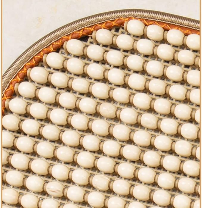Car Seat Chair Back Cushion for Hyundai Tucson 2015 2016 2017 2018 2019 2020, Wooden Beads Ventilate Mesh Lumbar Brace Strong Durable Relieve Fatigue Summer Interior Accessories,B-Seat pad