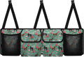 Horses Car Trunk Organizer with 4 Storage Bags Pink Floral Flowers Car Storage Organizer Waterproof,Easy to Install