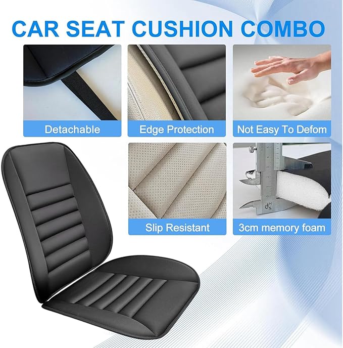 ‌Car Seat Cushion Back Support Pillow for Tesla Model S 2016-2022, Ergonomic Pain Relief Cushion, Memory Foam Lumbar Support for Driving, Adjustable & Washable Auto Pad, Gray