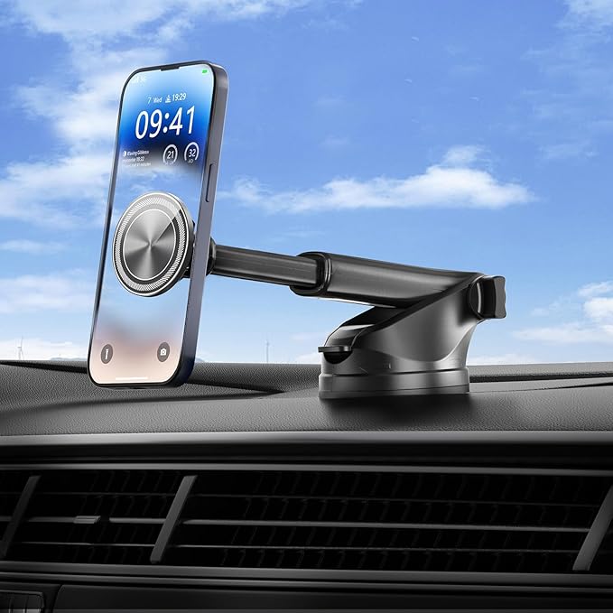 Upgraded Magnetic Phone Holder for Car, 360° Adjustable Car Phone Mount, 3-in-1 for Magsafe Car Mount - Dashboard Windshield & Vent Mount with Strong Suction, Car Phone Holder for iPhone12-17 Series
