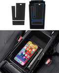 FIILINES Center Console Organizer for Kia K5 2021-2025, Center Console Tray Secondary Armrest Storage Box ABS Insert Container with Anti-Slip Mats