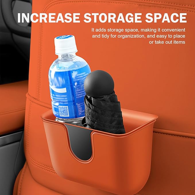Car Trash Can, Multifunctional Double-Layer Seat Back Hanging Mini Trash Bin, Leak-Proof Waterproof Small Garbage Can for Cars, Universal Car Organizers and Storage Accessories (White)