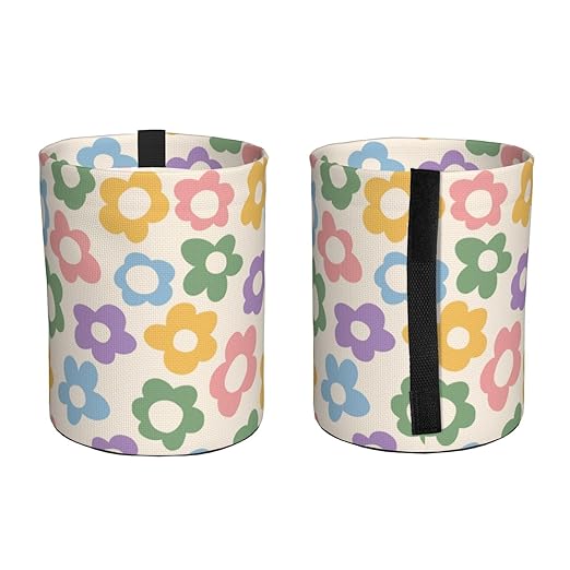 YANGDADA Vintage Groovy Flowers Car Trash Can Small Portable Car Garbage Bag for Back Front Seat RV's Camping Accessories