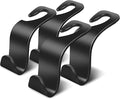 DOSAYA Car Seat Headrest Hook 4 Pack - Universal Auto Seat Hook Hanger Storage Organizer Holder (Black)