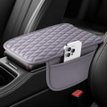 Amiss Car Center Console Cover, Upgraded Leather Car Armrest Cushion with 2 Storage Pockets, Universal Waterproof Cushion Pad, Non-Slip Car Interior Accessories, Fits Most Sedans SUVs Trucks (Purple)