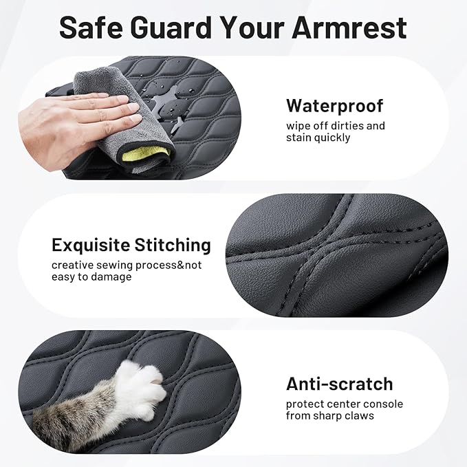 Autorder Center Console Cover for 2018-2022 2023 2024 BMW X3 Accessories Armrest Cushion Cover Nappa Leather Middle Console Covers X3 Console Cushion Pad Anti-Scratch