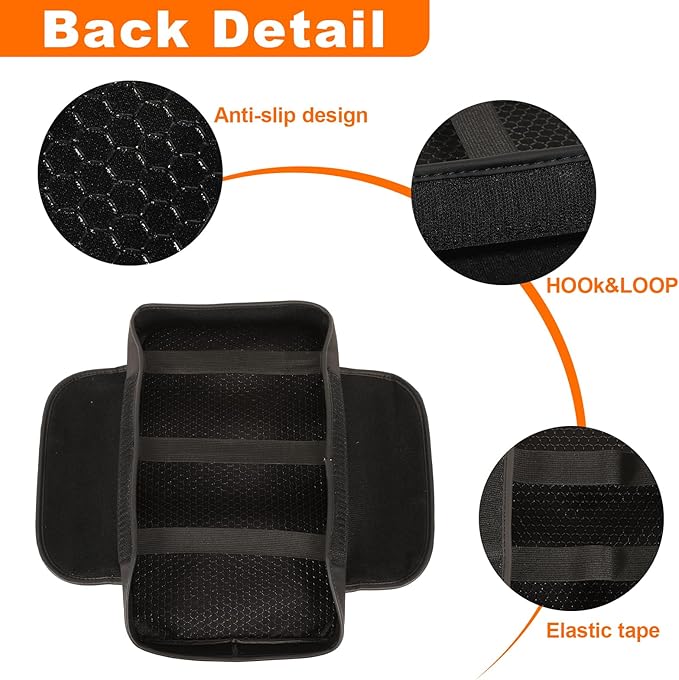 OKLSG Center Console Armrest Cover for Toyota 4Runner 2010-2023 2024 Accessories Arm Rest Pad Console Lid Protector Cushion Black with Pockets