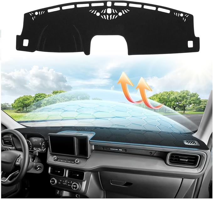 Felt Dash Cover Vehicle Specific Fits for Ford Maverick 2022-2025 2026, Dashboard Cover Mat for Maverick Accessories Non-Slip Dash Carpet Sunshield