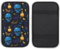 for Halloween Goth Moon Black cat Raven Skull Cover for Car for Women Car Center Console Pad Universal Fit Auto Interior Accessories, Car Armrest Seat Box Cover for Most Vehicle
