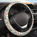 Pink Flowers Floral Steering Wheel Cover for Women Men Girls, Car Accessories Decor Thickened Anti-Slip Auto Steering Wheel Covers Protector Universal Fit 15 Inch for Cars, Truck, SUV