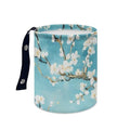 Flower Car Garbage Can Small Trash Can with Leak Proof Inside Liner And Hanging Strap Car Organizer Portable Car Essentials