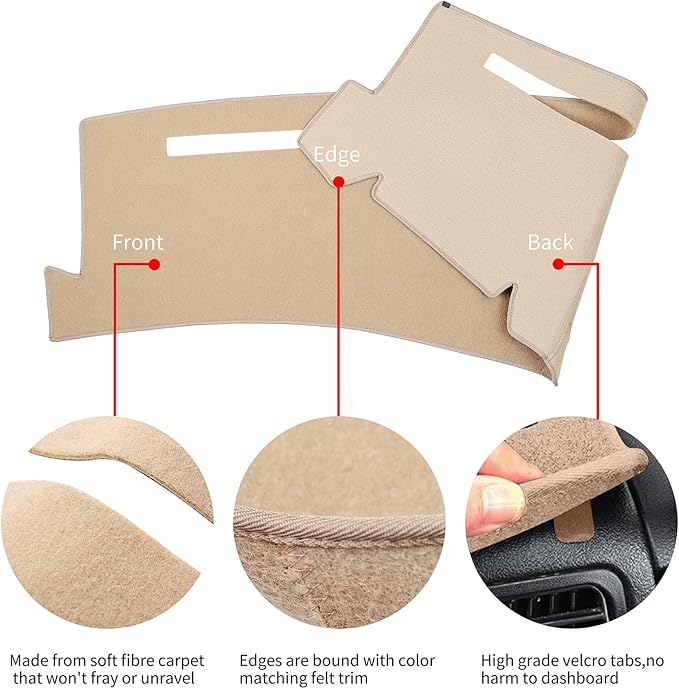 Dashboard Cover for Chevrolet Silverado 1500 2500 3500 1999-2006 Avalanche Chevy Tahoe Suburban GMC Sierra Yukon Dash Cover Mat(Premium Carpet, Beige)