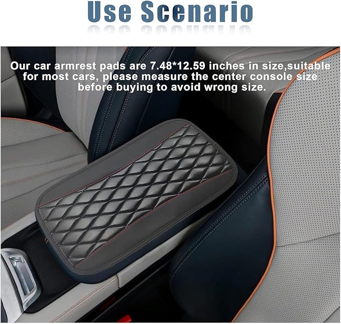 Leather Car Center Console Armrest Pad for Toyota Tacoma 2005-2023, Auto Armrest Cushion, Waterproof Seat Box Cover Protector, Vehicle Interior Decor Accessories, Brown