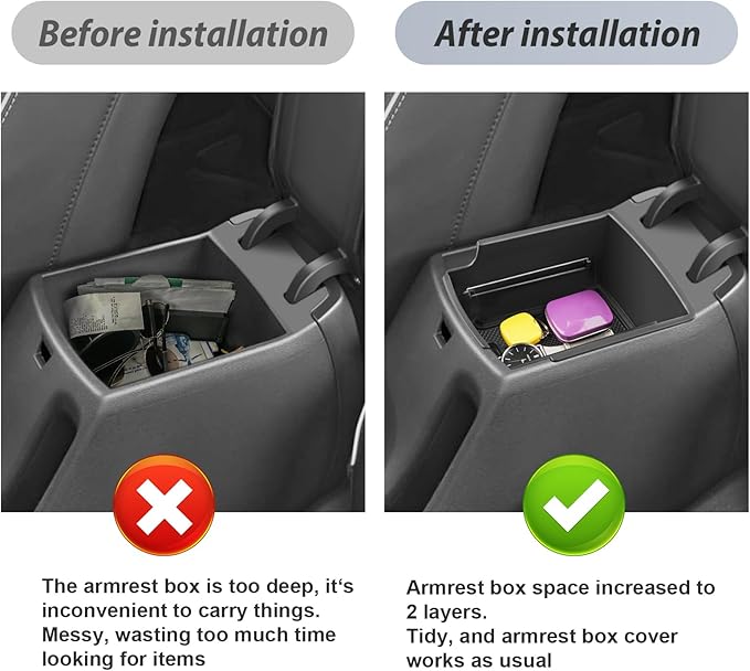 SKTU for 2020-2025 2026 Hyundai Venue Center Console Organizer Hyundai Venue 2023 2024 2025 2026 Accessories Container Armrest Insert Organizer ABS Tray Pallet with USB Hole and Coin Holder