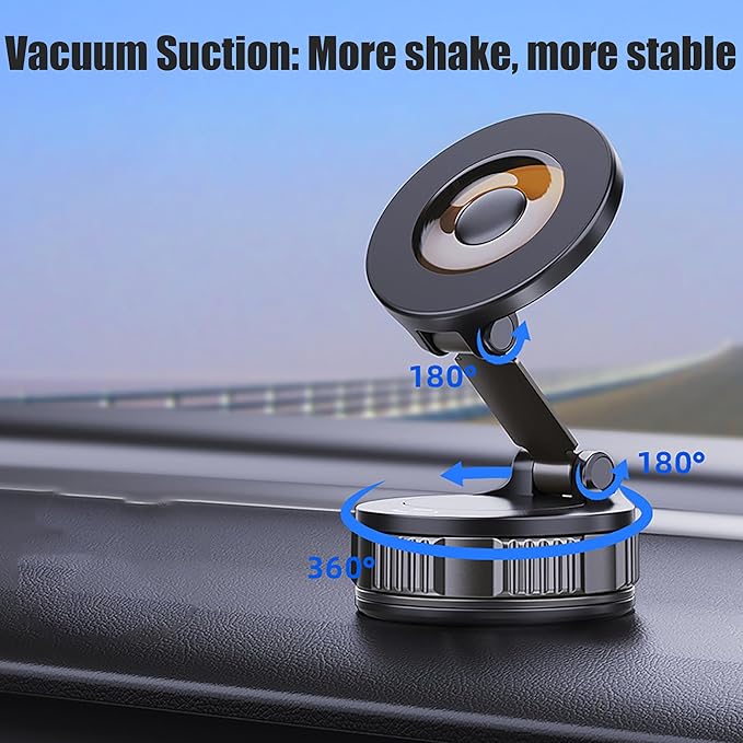 Songhak Magnetic Phone Holder for Car, 360° Foldable Car Phone Mount, Strong Magnet Car Accessories for Dashboard, Compatible with iPhone, Samsung, and All Smart Phones