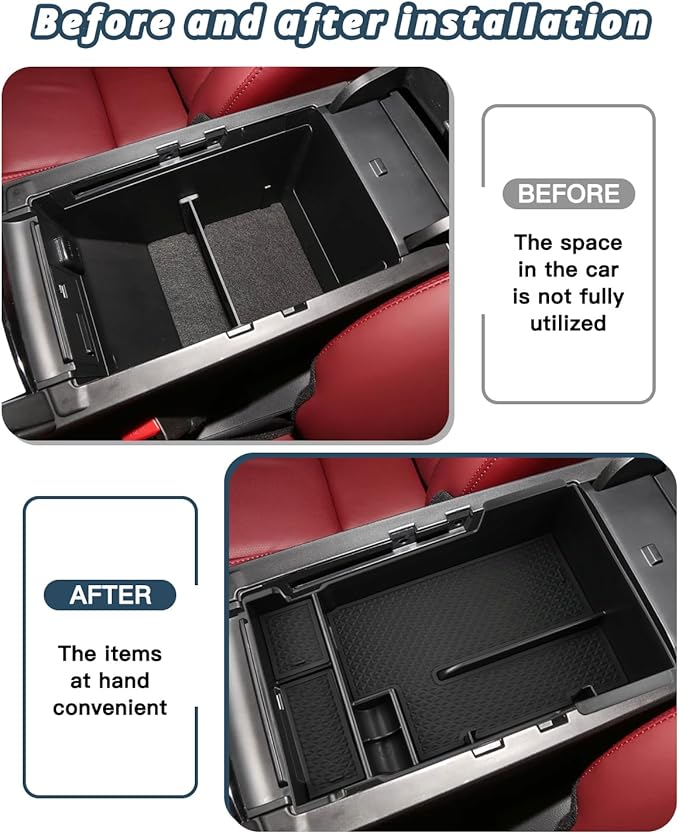 Ruiya 2019-2025 2026 Mazda3 Center Console Organizer for Mazda3 Hatchback/Sedan Accessories ABS Material Armrest Console Organizer Compatible with 2019-2022 2023 2024 2025 2026 Mazda Mazda3