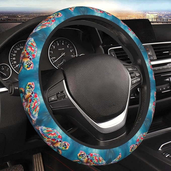 Tortoise Sea Turtle Universal Fit Steering Wheel Cover for Car, Truck, and SUV, Durable Steering Wheel Protection