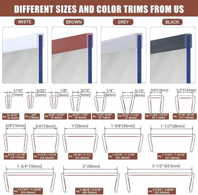Rubber Edge Trim, Flexible Edge Trim for Sharp Edge, 5/16"(8.0mm) U Channel Edge Protector, Self Adhesive Edge Guards for Plywood, Glass, Flexi-Glass and Mirror, 20Ft, Brown Color