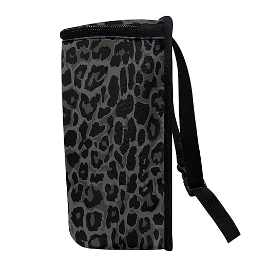 Talayituse Black Leopard Print Car Trash Can with Lid, Leak Proof Auto Trash Bag Hanging Vehicle Garbage Can Multipurpose Storage Container for Back Seat Road Trip