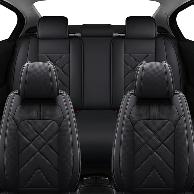 TTX LIGHTING Car Seat Covers Fit for Volvo S80 2001-2016 - Breathable Leather Waterproof Full Set Protector 5 Seats(Black)