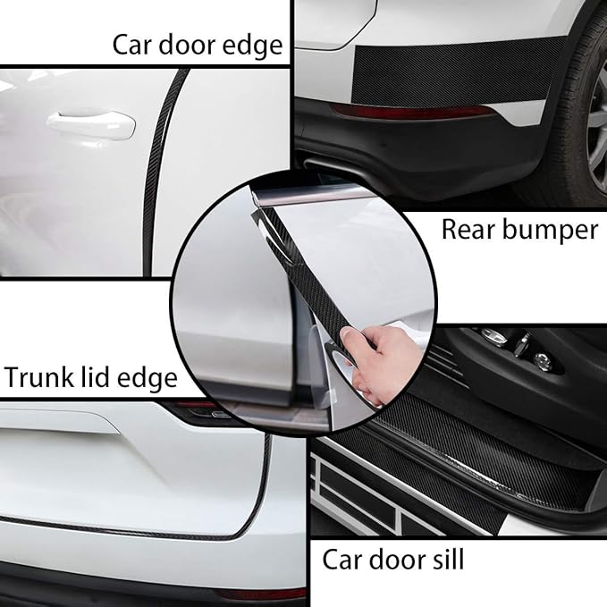 DGSL Car Door Edge Guards Door Sill Protector 5D Carbon Fiber Car Wrap Film Vinyl Automotive Wrap Film Car Door Sill Protection Film Anti-Collision Fits for Most Car (2In x 49Ft)
