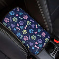 Dreaweet Cute Dog Paw Print Arm Rest Cover for Car Women Purple Center Console Cover Pad Soft Scratch-Proof Universal Armrest Cover for SUV Truck Sedan
