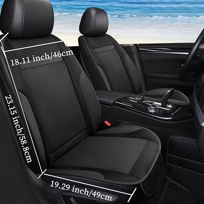 Cooling Car Seat Cushions 12V Automotive Summer Cooler Pad-Air Conditioned Air Circulation Ventilated Seat Cover for Car SUV Truck Universal Fit 1 Pack (Black Seat Cushion and Back Cushion)