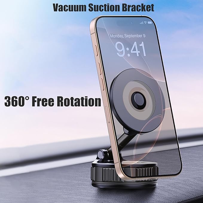 Songhak Magnetic Phone Holder for Car, 360° Foldable Car Phone Mount, Strong Magnet Car Accessories for Dashboard, Compatible with iPhone, Samsung, and All Smart Phones