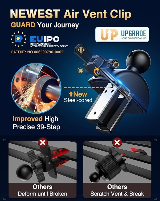 VANMASS【85+LBS Strongest Suction & Military-Grade Ultimate Car Phone Mount【Patent & Safety Certs】 Cell Phone Holder Truck for Dashboard Windshield Vent for iPhone 17 Pro Max 16 15 Desk Mounts, Blue