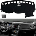 TUCAREST Dash Cover Fit for 17-21 Je-ep Compass New Body Style (Body Code: MP) Nonslip Dash Cover Board Mat Sunshade No-Glare and Slip Pad Carpet Sunshield Protector (Without HUD) Flannel Black