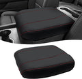 Center Console Cover for Chevy Silverado 1500 Accessories & GMC Sierra 2019-2026, Yukon & Tahoe & Suburban 2021-2026, Bucket Seat Only, Vinyl Armrest Middle Console Cover, Black-Red Stitch