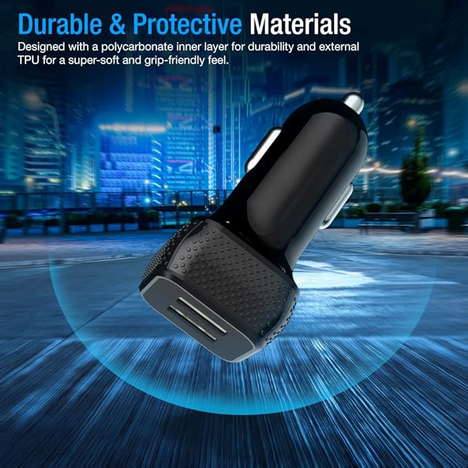 Car Charger 2 Pack, 24W Dual USB Car Charger - Black, SmartUSB Port Car Adapter Compatible iPhone 13/12/11/XR/Xs, iPad Pro/Air 2/Mini, LG, Pixel, Galaxy (Not Compatible with Quick Charge)