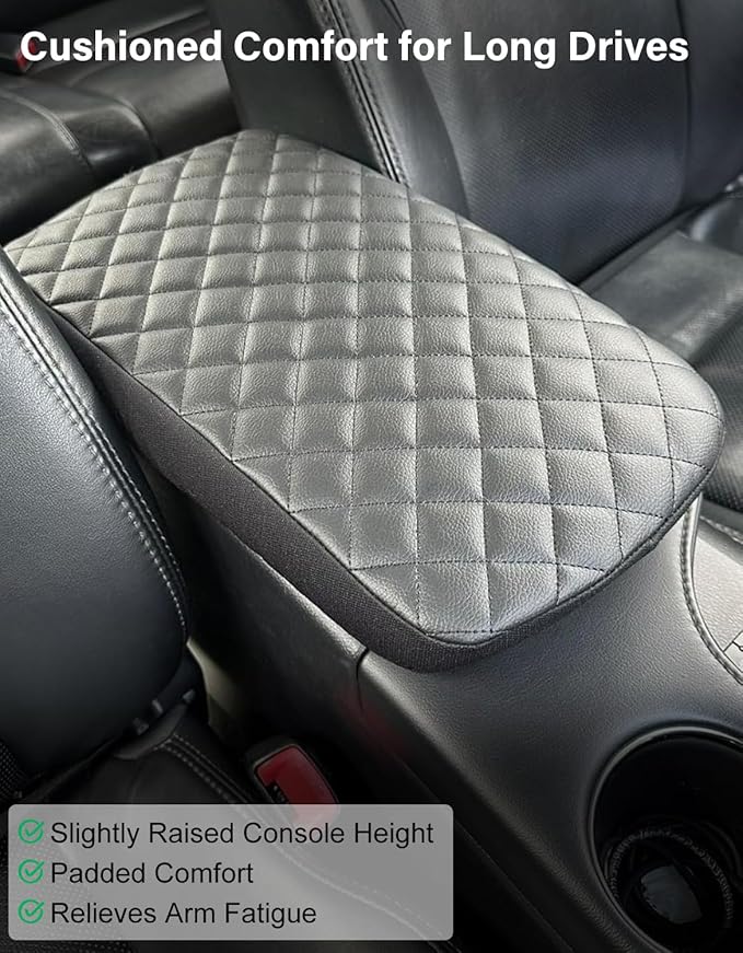 Center Console Armrest Cover for Toyota Avalon 2013 2014 2015 2016 2017 2018, Vinyl Leather Middle Console Cover Arm Rest Lid Protector, Anti-Scratch, Black