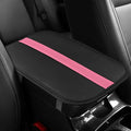 Car Center Console Cushion Pad, Arm Rest Cover for Car, Leather Waterproof Auto Armrest Seat Box Protector, Auto Armrest Storage Box Accessories Fits for Most Vehicles, SUVs, Trucks (Pink)