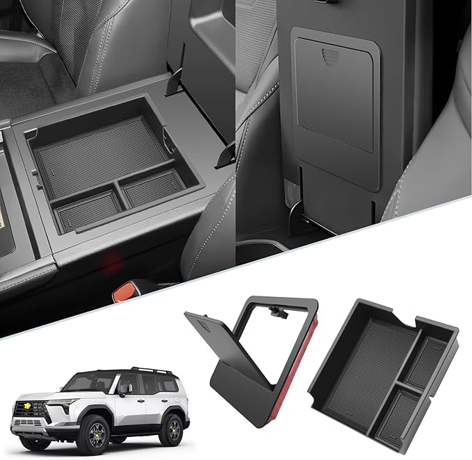 SKTU 2Pcs for 2024 2025 2026 Lexus GX550 Accessories Center Console Organizer for 2024 2025 2026 Lexus GX550 Console Tray & Hidden Storage Box GX550 Privacy Storage Box (NOT Fit for Cool Box)