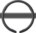 West Llama Nappa Leather Steering Wheel Cover for Car,Thin Steering Wheel Wrap Universal 14.5-15 Inch,Fit Cars,SUVs,Trucks(Black-O-Shaped)