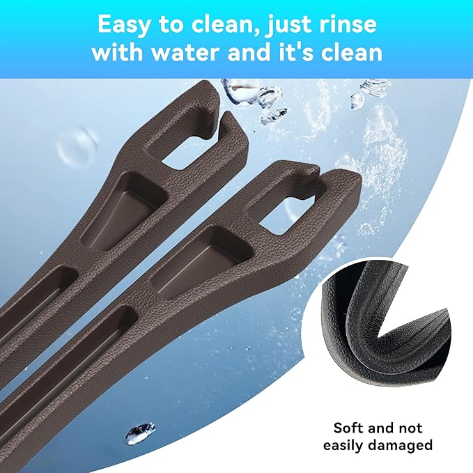 2PCS Car Seat Gap Filler Organizer,Multifunctional Car Gap Filler Organizer Storages Function ,Universal Console Catcher Between Seats Cars Interior Accessories (Brown)