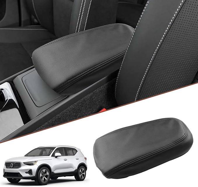 SKTU for 2019-2025 2026 Volvo XC40 Center Console Cover for 2023 2024 2025 2026 Volvo XC40 Accessories Armrest Cover 2024 2025 2026 XC40 Seat Box Cover XC40 Center Console Soft Cushion (Black)
