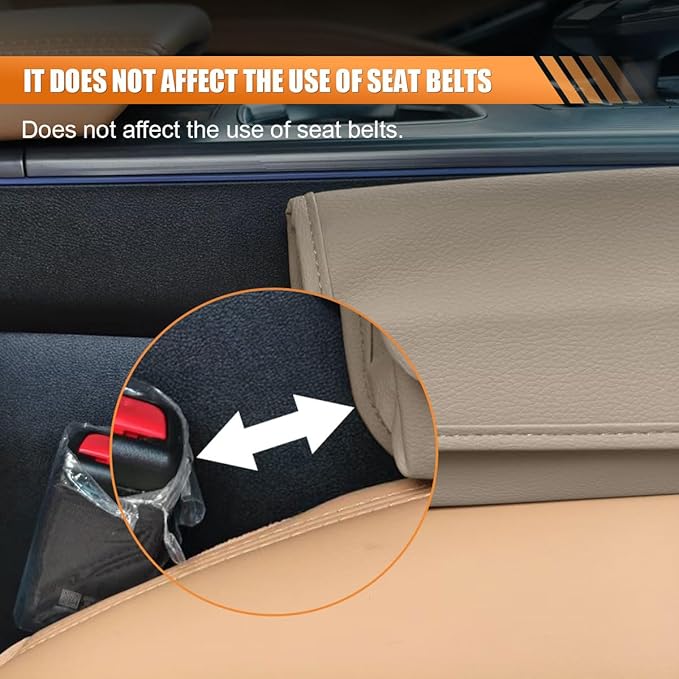 Car Seat Gap Filler Organizer, Leather Waterproof Auto Front Seat Storage Box, Portable Car Seat Side Pocket Organizer, Vehicle Interior Storage Accessory for Phone Glasse Key Card (Grey)
