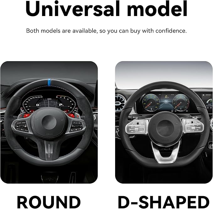 Car Steering Wheel Cover, 15 inch Carbon Fiber Microfiber PU Leather Elastic Steering Wheel Protector for Men Women, Anti-Slip Breathable Car Interior Accessories for Most Cars (Gray)
